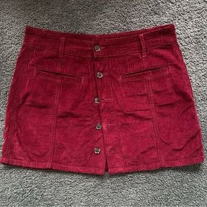 American Eagle A-Line Corduroy Buttondown Skirt